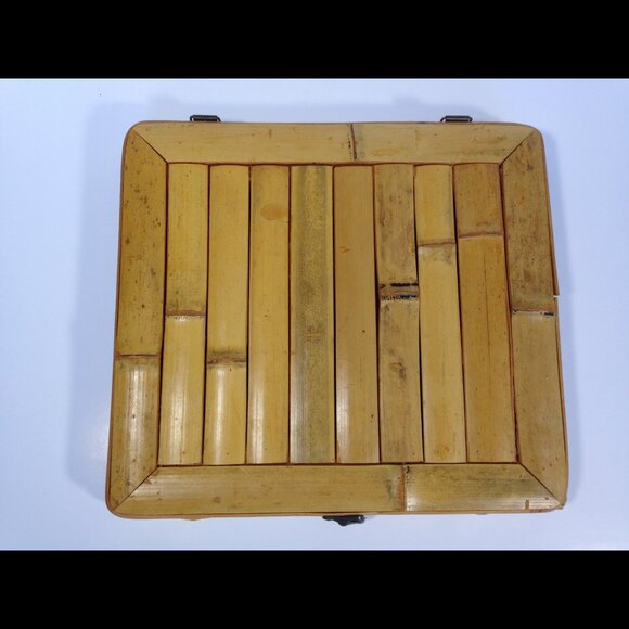 Small Real Bamboo Box - for tea, jewelry, pens, trinkets etc tropical tiki decor - Picture 4 of 6